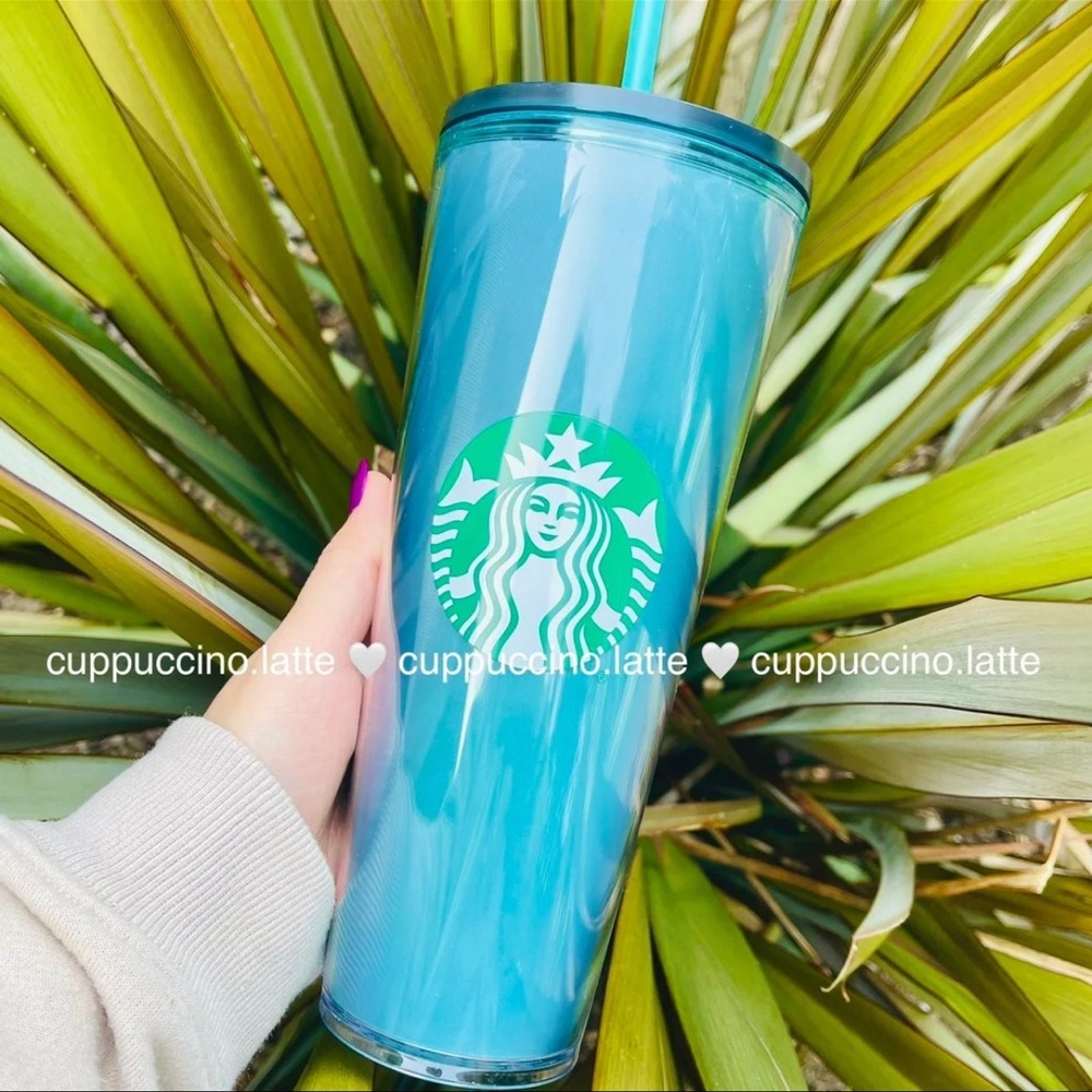 💙NEW SET💙Starbucks Teal 3D Hologram Tumblers - Picture 2 of 9